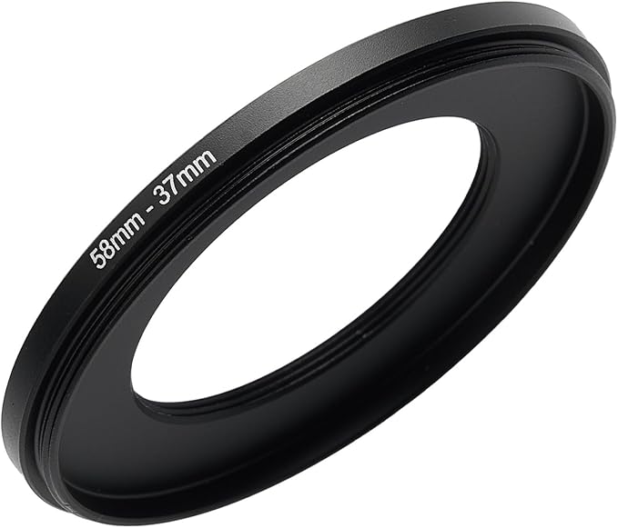 58mm to 37mm Step-up Adapter Rings Filter Adapter Black Metal Step Down Filter Ring Adapter Compatible with All Brand UV CPL ND Camera Lens Filter Stepping Rings (58mm-37mm)