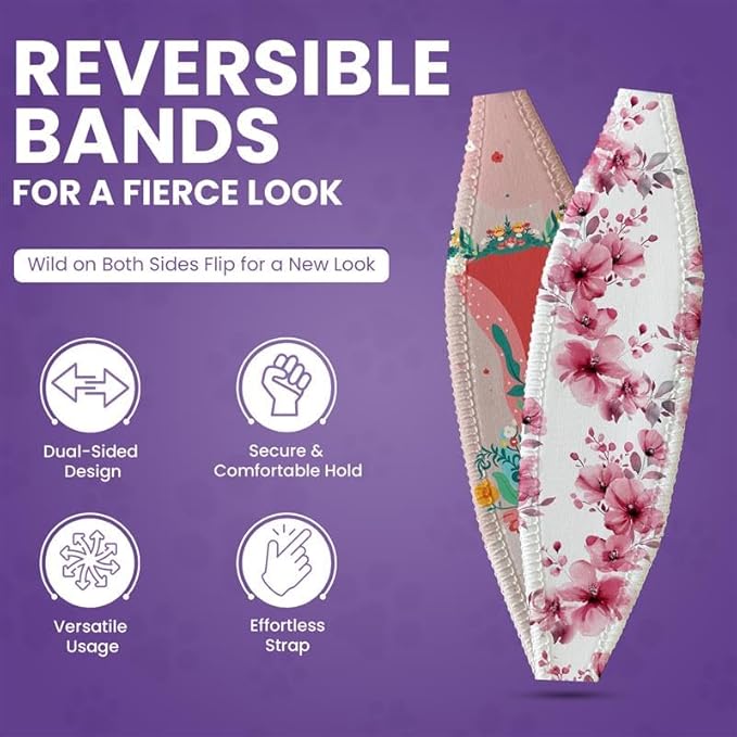 Switchbands Phone Grip Strap - Reversible Finger Holder for Phone Back, Customizable Anti-Slip Design, Wireless Charging Compatible Detachable Holder for iPhone - Boho Bouquet