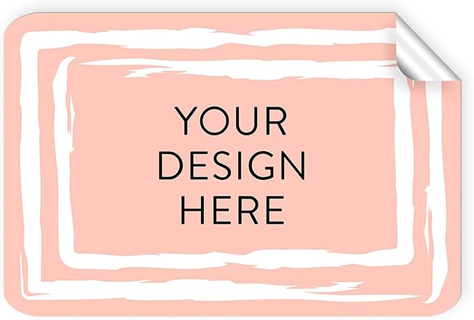 100 Custom Vinyl Stickers - Upload Your own Image, Text, Design, Logo - Personalized Logo Labels for Handmade, Packaging, Bottle, Jars, Candle, Brand Stickers (Peach, 6x4)