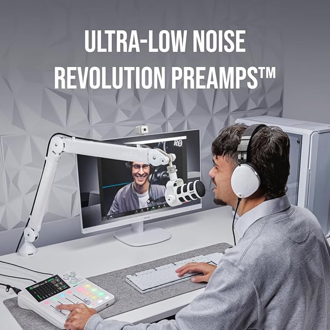 RØDE RØDECaster Duo Compact All-in-One Audio Production Solution for Podcasting, Streaming, Music Production and Content Creation (White)
