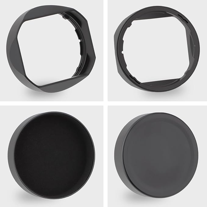 Haoge LH-X53B Square Metal Lens Hood Shade with Metal Cap for Fujifilm Fuji Fujinon XF 35mm F1.4 R / XF35mmF1.4 R Lens on Camera X-H1 XS-20 X-Pro3 X-T4 X-T3 X-T2 X-T30 X-T5