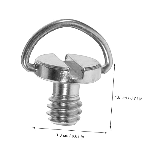 TEHAUX 5Pcs D Ring Camera Screws Tripod Mount Screws for Quick Release Plates and for Tripods and Monopods Durable Camera Accessories