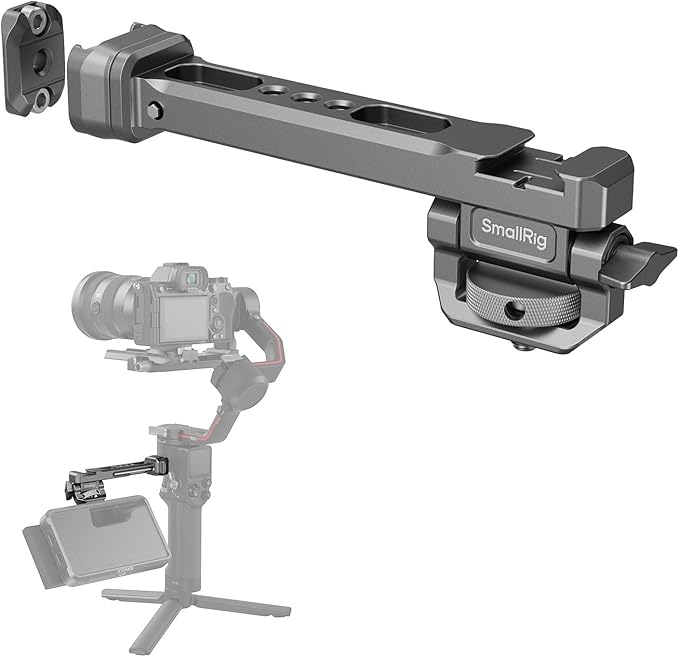 SMALLRIG HawkLock Quick Release Adjustable Camera Monitor Mount, NATO Rail and Cold Shoe, Tilt 165° Adjustable, for DJI RS 5/RS 4 Mini/RS 4 Pro/RS 4 /RS 3 Mini/RS 3 Pro/RS 3 /RSC 2 /RS 2 Stabilizers