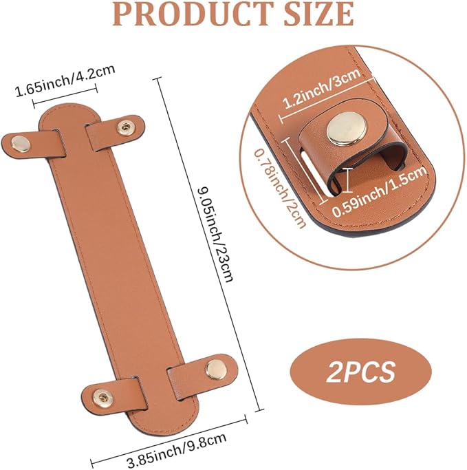 2Pcs Leather Strap Pad PU Leather Bag Shoulder Strap Cushion Pads Replacement Pressure Relief Detachable Handle Wrap Covers for Tote Bags Handbag Purse Repair Camera Brown 9x3.9 Inch