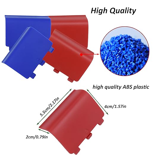 4 Pcs Battery Back Cover for Xbox One/One S/One X Controller[NOT for Xbox Series X/S],Battery Back Shell Covers,Replacement Battery Cover Door Compatible with Xbox One(Blue&Red) [Video Game]