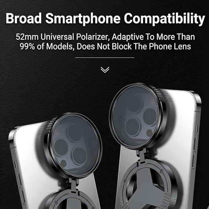 Anti-Glare Magnetic Phone Filter, Magnetic Anti-Glare Phone Filter, Foldable Portable Polarizing Lens Attachment, Reduces Reflections, Enhances Colors (1pcs)