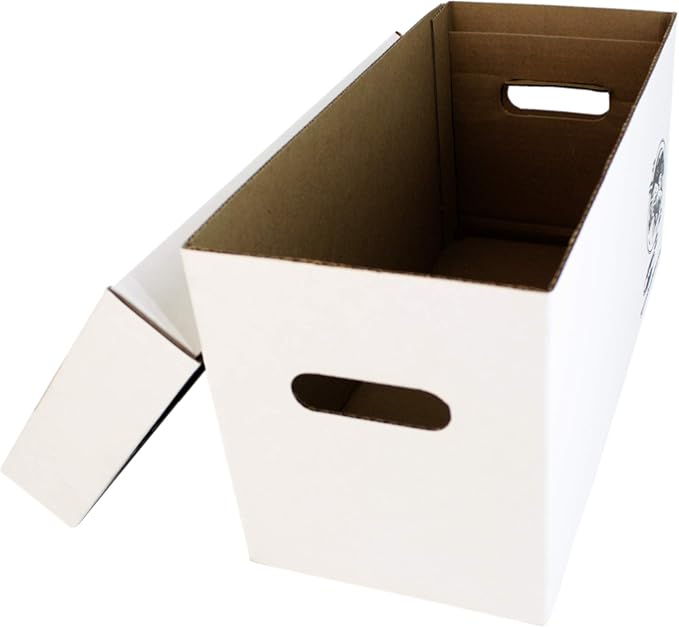 Durable Set of 20 - 7 inch Vinyl Record Storage Boxes - Sturdy Cardboard Construction with Removable Lid - Holds Up to 200 Records Each - Built Tough for Long-Term, Secure Archival Storage - #07BC09