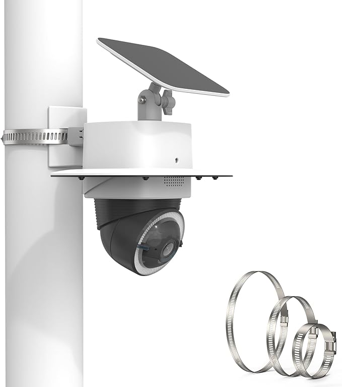 Koroao Pole Mounting Bracket & Outdoor Camera Sun Rain Shade Shield Cover Compatible with eufy Security 4G LTE Cam S330 Camera (Pole Mount)