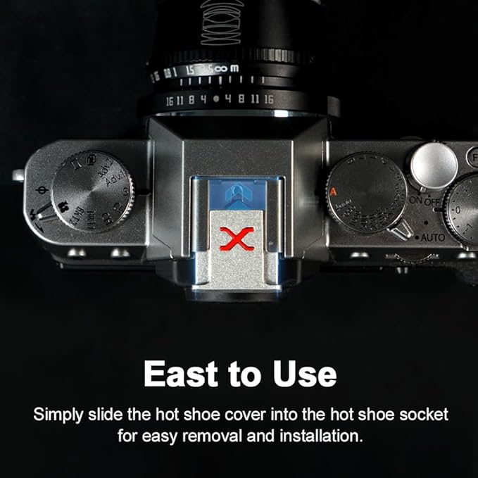 1pcs Aluminum Alloy Camera Hot Shoe Cover Cap Protector for Fuji X Fujifilm GFX Mount Camera (Grey with Grey)
