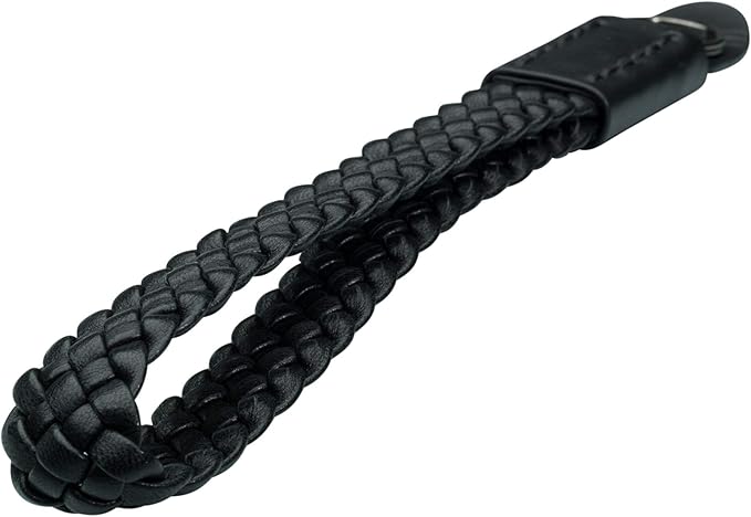 Vi Vante BENGAL Unleashed Black Leather Braided Camera Wrist Strap Ultra Soft Lambskin Exclusive; Hand Made luxury