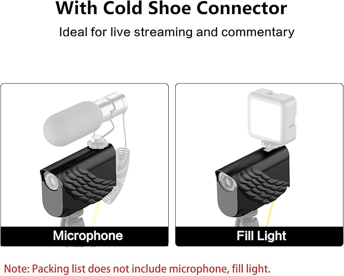 Protective Clam Cover Weatherproof for Mevo Start, Mevo Camera Shade Case with Cold Shoe Interface for Softball, Tennis, Baseball, Net/Chain Link, Mevo Camera Accessories, Not Included Camera Mevo