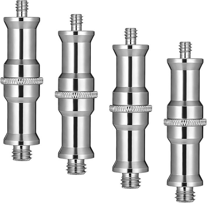 4pcs Standard 1/4 to 3/8 inch Metal Male Convertor Threaded Screw Adapter Tripod Spigot Stud for Studio Light Stand Ball Head Hotshoe/Coldshoe Adapter Flash Holder Wireless Flash Receiver Trigger