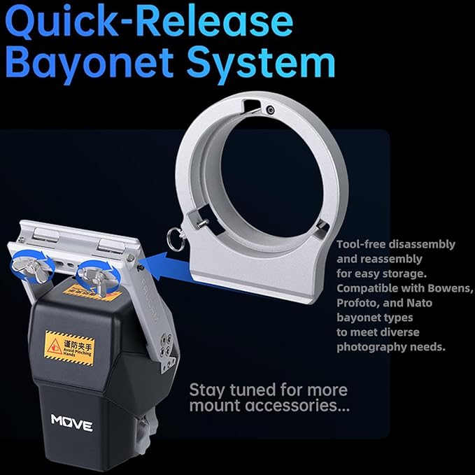 FALCAM Video Light Bracket for Bowens Mount, Automatic Studio Light Holder with Remote Control Compatible with Aputure Godox Nanlite GVM, Intelligent Move LightGo Led Photography Light Brackets