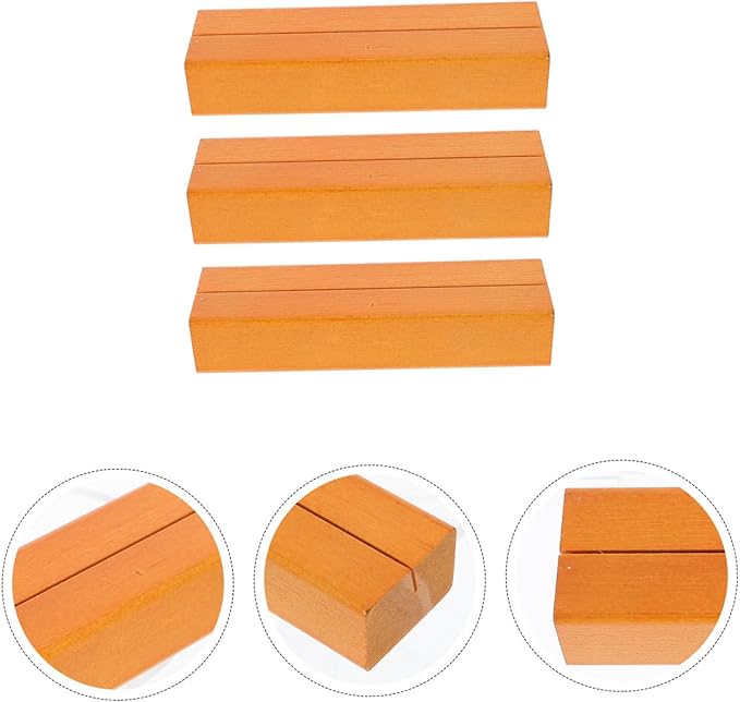 3Pcs Wooden Note Card Holders Vintage Photo Display Stands for Wedding Tables Number Card Base for Parties and Events