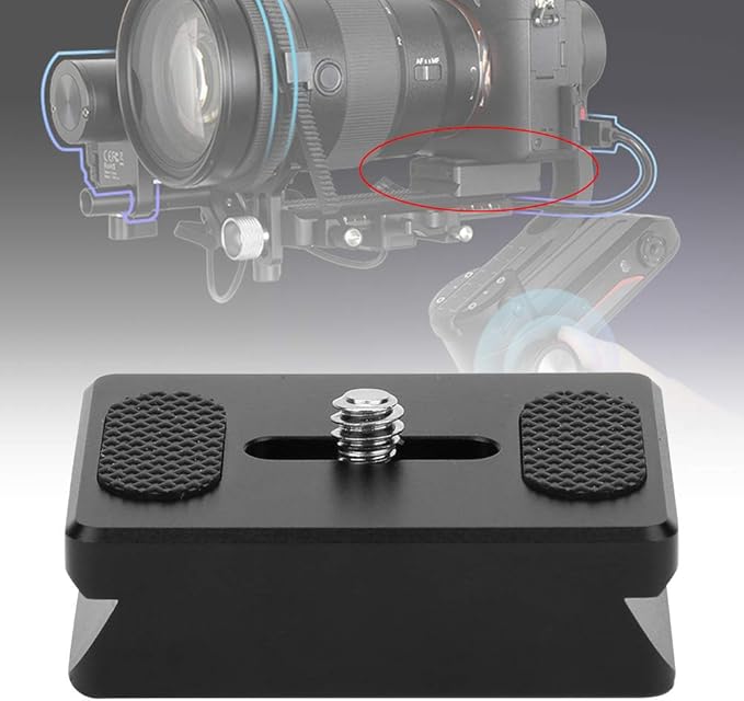 Quick Release Plate, Camera Quick Release Plate with Screw Hole for Lab S Crane 2 Crane 3, Increase 1.5CM, Black.