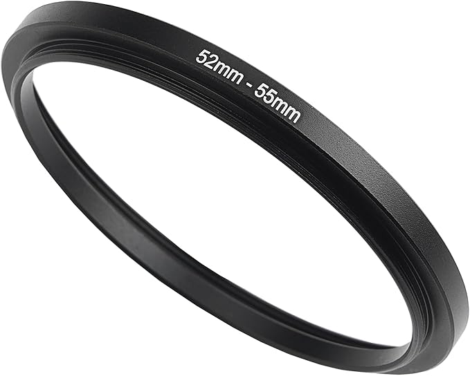 52mm to 55mm Step-Up Ring Filter Adapter,for All Brands UV ND CPL, Metal Ring Step-Up Rings Adapter Filter (52mm-55mm)
