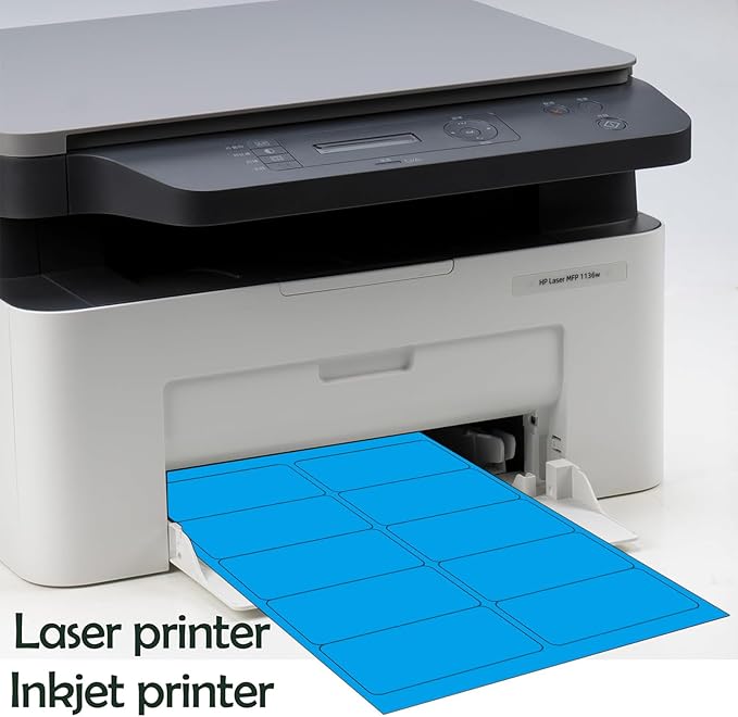 2" x 4" Colored Labels Stickers 8 Colors Bright Moving Labels for Boxs 32 Sheets,320 Labels for Laser/Inkjet Printer, Permanent Adhesive