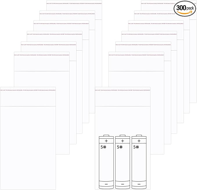 Clear Cello Bags 300pcs 2x3" Self-Sealing Plastic Cellophane Bag 1mil Resealable Adhesive Seal Poly Bags for Jewelry Crafts Candies Cookies Bakery Party Favors Candles (12 Sizes to Choose from)