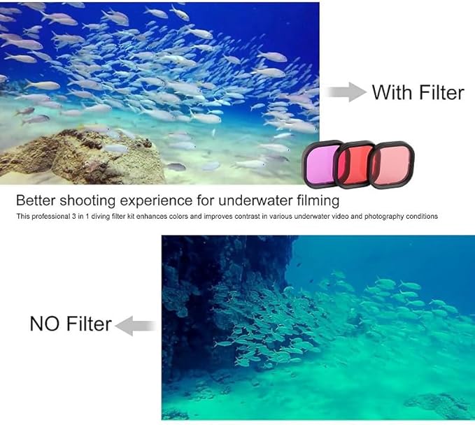 Coyktonty Camera Accessory Kit for Go-pro Hero 12 11 10 9 Black,Storage Case Waterproof Case Protective Film Silicone Cover Diving Filters Anti-Fog Insert
