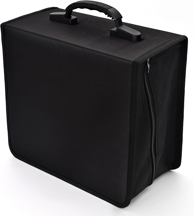 alavisxf xx CD Case, 432 Capacity DVD Case Holder, Heavy Duty Zipper Protective Movie Media Storage Organizer Binder Wallet for Car Home Office Travel (Black, 432 Capacity)