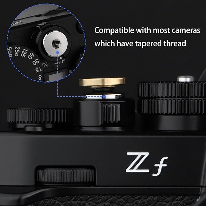 Haoge 12mm Copper Shutter Release Button for Fujifilm X-E5 GFX100RF XT5 XT50 X100V X100VI X-Pro3 Nikon Zf DF and Leica D-LUX 8 q3 M10 M-11 Concave Surfacel,New Version: Diameter 12mm