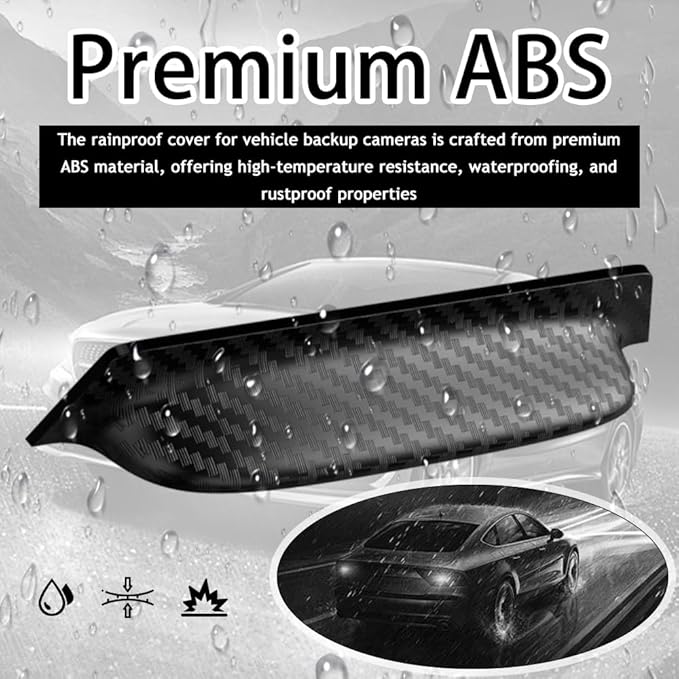 2PCS Carbon Fiber Backup Camera Rain Shield,Backup Camera for Car Anti-Rain Cover,Non-Destructive Adhesion Waterproof Cover for Reverse Cameras as Car Modification Accessories