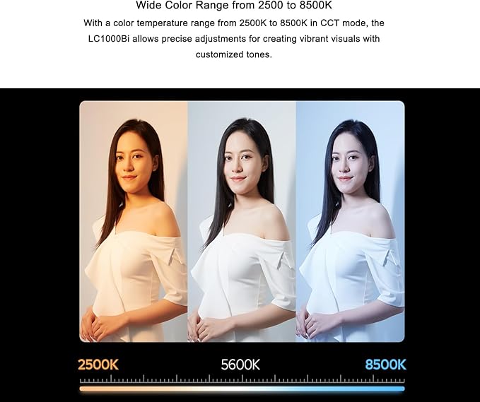 Godox LC1000Bi 100W Bi-Color LED Light Stick,11 Preset Effects, CRI 96 TLCI 96, 2500-8500K CCT, Onboard & App Control,Multiple Color Modes, W/Barndoor, for Vlog, Live Streaming,YouTube, Portraits