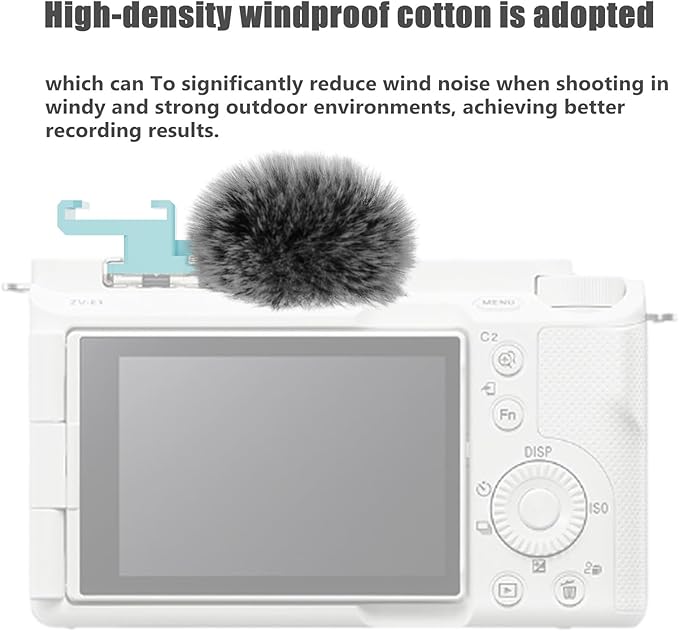 The 2-Piece Set of DY-ZV01 top Microphone Windproof Sponge Wool Cover Cold Shoe Accessories is Suitable for Sony Cameras ZV-1, ZV-1 II, ZV-1F, ZV-E10, ZV-E10M2 and ZV-E1 (DY-ZV01 2PCS)