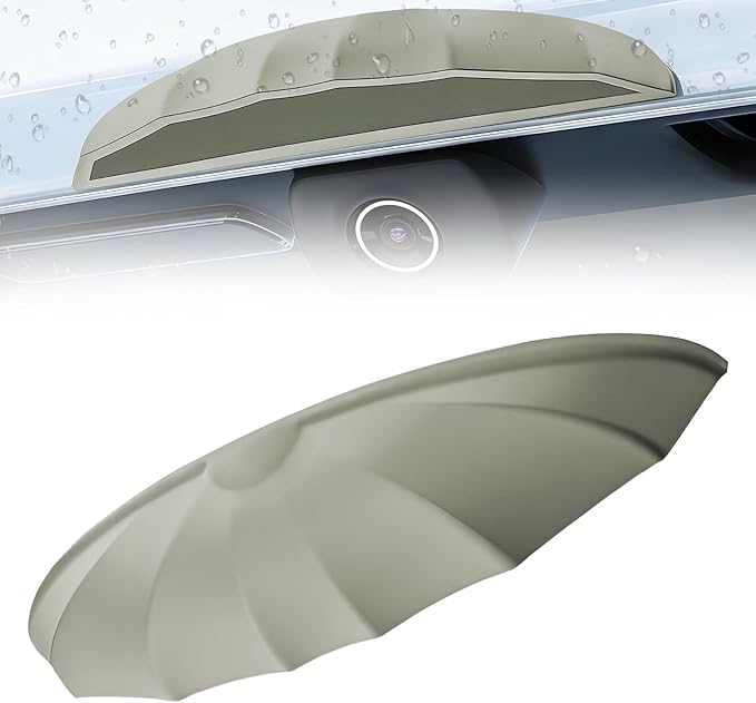 Universal Car Backup Camera Rain Shield, Reversing Camera Anti-Rain Cover, Non-Destructive Adhesion, Silicone Protection Cover Compatible with Most Vehicle (Grey)