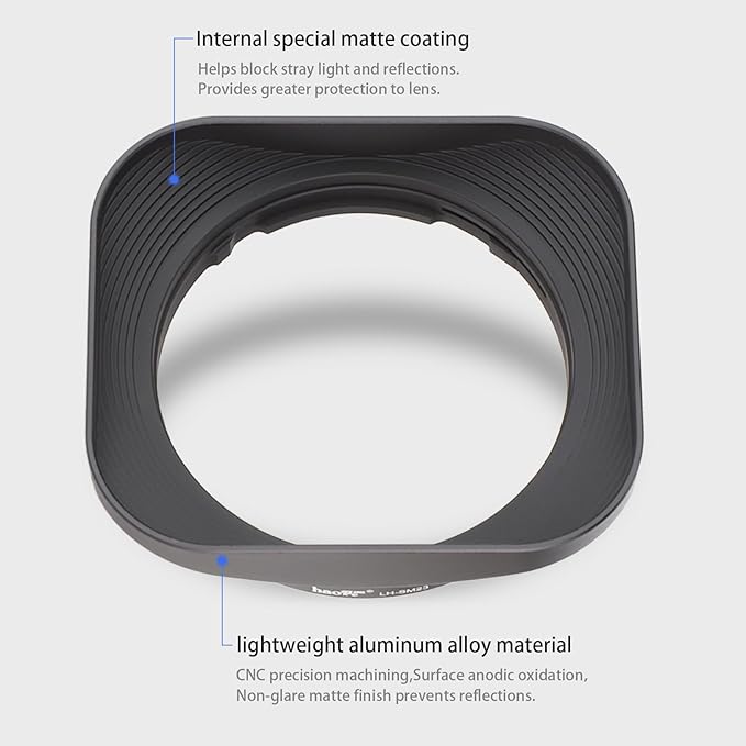 Haoge Metal Square Lens Bayonet Hood for Sigma 30mm F1.4 DC DN Lens LH-SM30