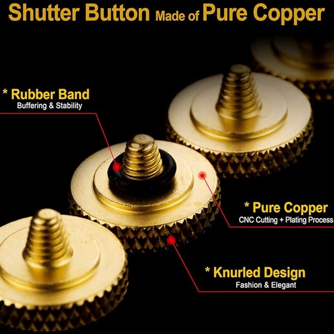 Camera Shutter Button (2 Pack/Gold) Upscale and Delicate Soft Shutter Release Button