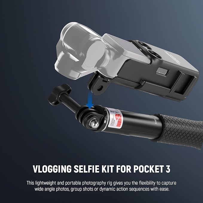 NEEWER Basics Pocket 3 Extension Adapter & Selfie Stick for Tripod Compatible with DJI Osmo Pocket 3, Expansion Cage Frame Mount Kit, Gimbal Camera Vlogging Video Recording, GP-59