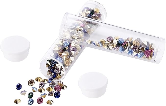 Craftdady 50pcs Transparent Clear Plastic Empty Storage Tubes Bead Container Set Test Bottles Organizers Boxes with Lid, 2.16x0.59 (55x15mm)