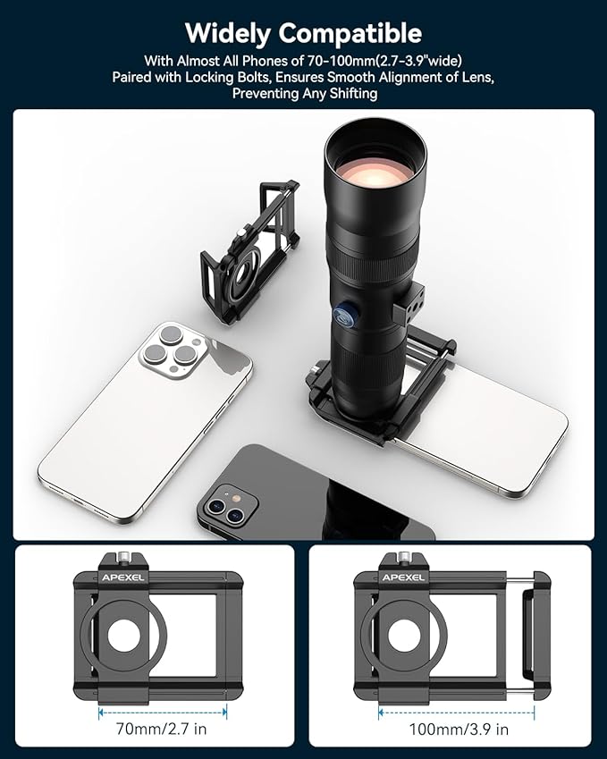Evil Eye 20-60X Zoom Telephoto Lens, High Power HD Telephoto Phone Lens with Tripod and Universal Phone Clip for iPhone 16/15/14/13 Series, Samsung, Android Phone and Most Smartphone