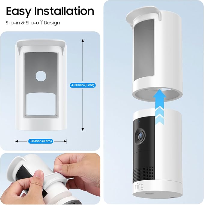 Fintie Silicone Case for Ring Outdoor Cam Plus (2025 Release), Soft Silicone Weather Resistant Protective Skin Cover for Ring Outdoor Cam Plus Camera, White