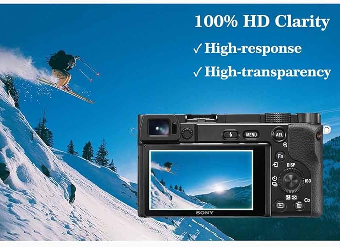 ULBTER Screen Protector for Sony A6600 A6400 A6300 A6100 A6000 [3 Pieces] & Hot Shoe Cover 9H Hardness Tempered Glass for Sony alpha 6600 6400 6300 6000 6100
