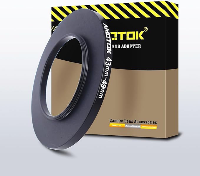 43mm Lens to 49mm Camera Lens Adapter,43mm to 49mm Filter Step-Up Adapter Ring,Compatible All 49mm Filter Accessory