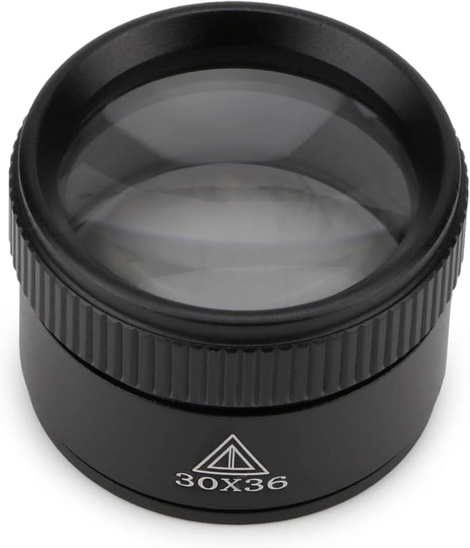 30X Portable Handheld Magnifier Optics Lens Loupes Magnifiers Dome Magnifying Glass for Jewelry Scope Stamps Seniors Reading Newspapers Crafts Watch Repair (30X 36MM)