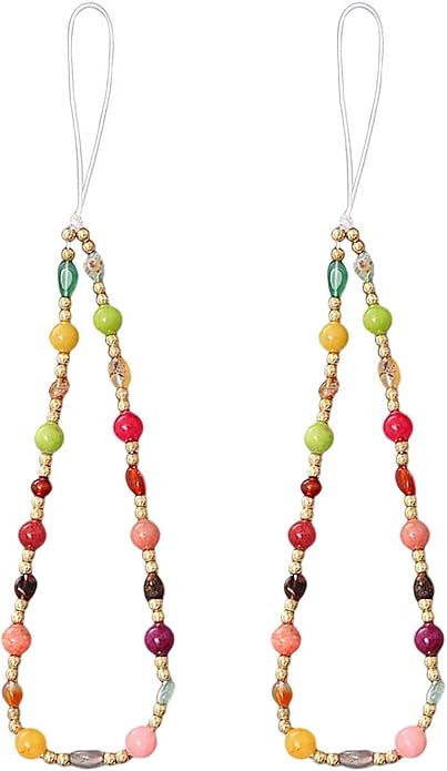 Beaded Phone Charm Lanyard Strap Girly Style Fixed Beads Pearl Lanyards