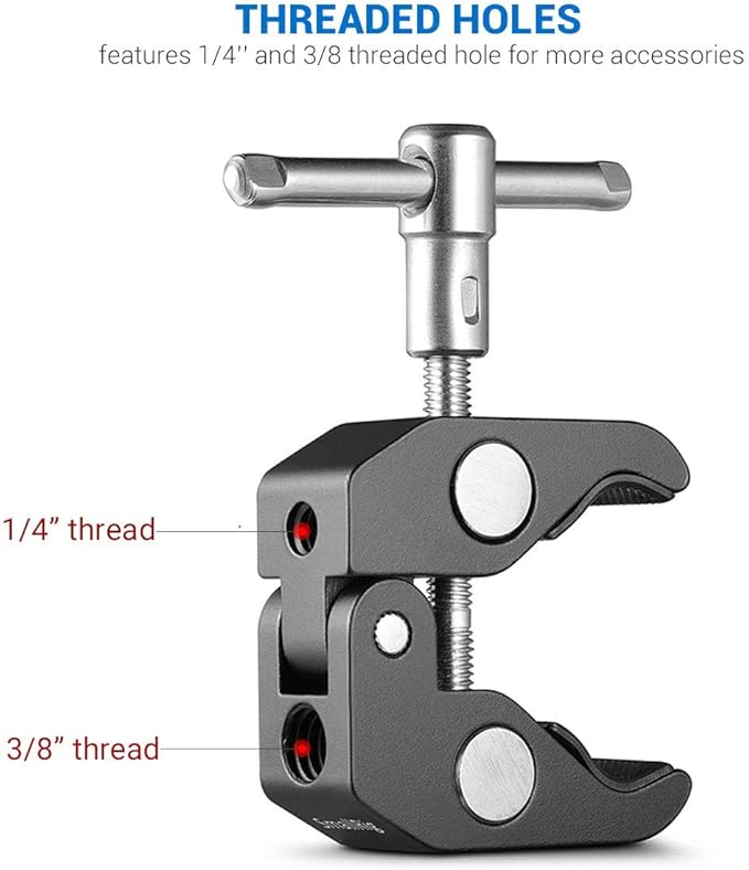 SmallRig Super Clamp(2 Pack) Magic Arm Clamp for DJI Ronin, Camera Monitor, LED Light 2058