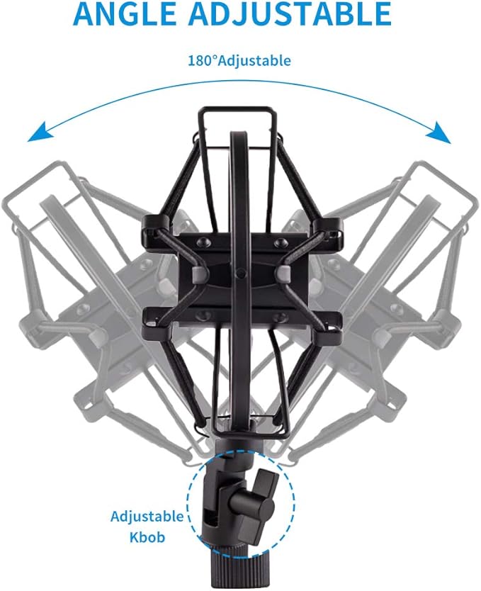 Microphone Shock Mount Holder Clip Mic Anti-Vibration for 22mm-26mm Diameter Dynamic Mic Like Shure SM58 58S SM57 PAG48 Sennheiser E835 E845 AKG D5S Samson Q7 Q8 Behringer Xm8500