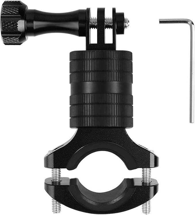 Niewalda Aluminum Bike/Motorcycle Handlebar Mount for GoPro, AKASO Campark and Other Action Cameras, 360 Degrees Rotary Motorcycle Camera Mount Upgrade
