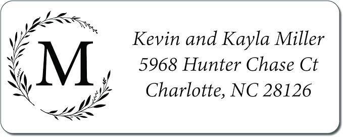 Personalized Return Address Labels Simple - Set of 240 Elegant Custom Mailing Labels for Envelopes, Self Adhesive Flat Sheet Rectangle Personalized Name Stickers (White)