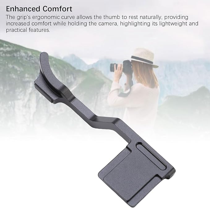 Yunir X T50 Thumb Up Grip for Fuji X T50 Camera Only,Aluminum Alloy Metal Thumb Grip with Hot Shoe Cover Protector Thumb Rest Support Holder,Not Affect The Use of XT50 Camera Buttons (Black)