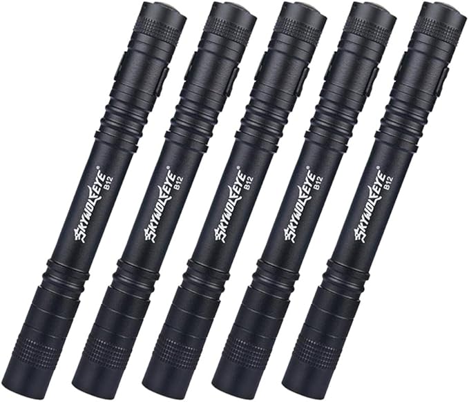 Pen Light, LED Pocket Pen Flashlight, 5 Pcs Small Mini Flashlight with Clip, Inspection Flashlights with 3 Modes for Camping, Outdoor, Emergency