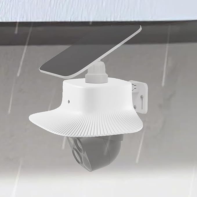 2PCS Rain Cover Compatible with Eufy Security SoloCam S340, Security Camera Protection Cover Weatherproof Sun Shade Rain Shield, Protective Weather Shield for Outdoor Use Easy to Install, White