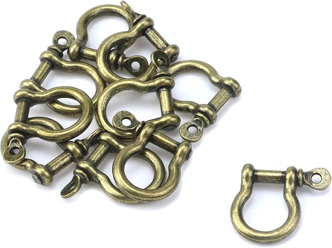 Semetall Screw Pin Anchor Shackle,10 PCS D Ring Shackle for Rigging, Lifting, Tow Strap, and Steel Wire Rope(15mm or 3/8")
