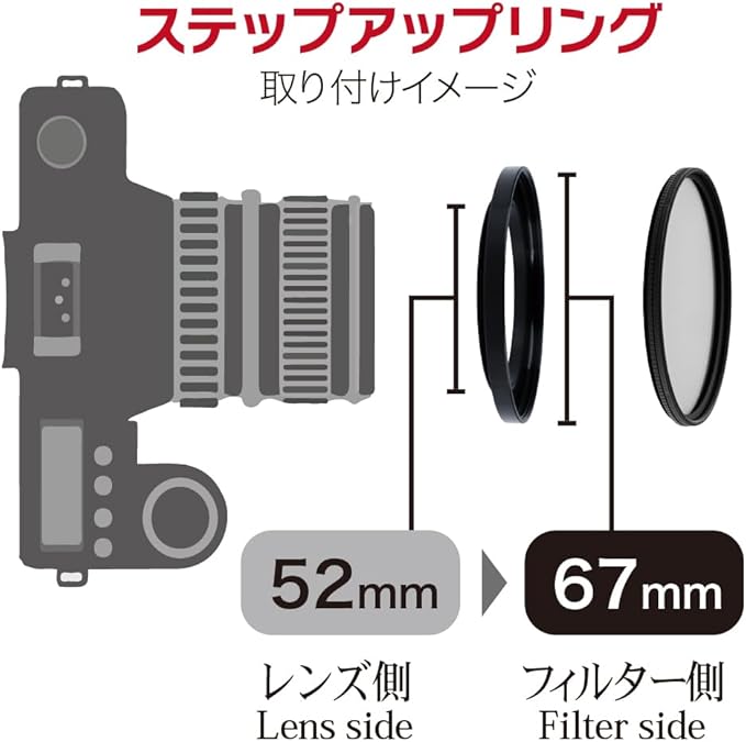 Marumi 906326 Step Up Ring N 2.0 to 2.4 inches (52 mm) to 2.4 inches (62 mm)
