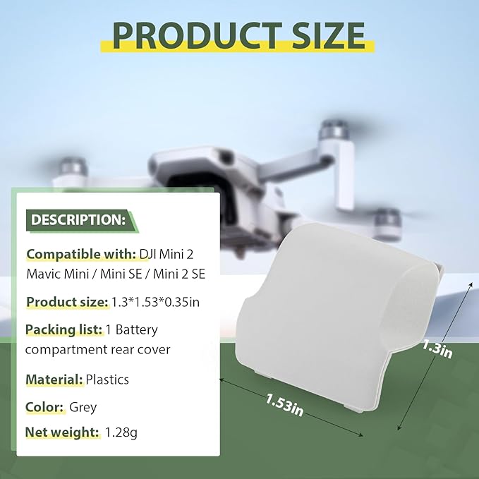 Drone Body Battery Cover for DJI Mini 2 Replacement for DJI Mavic Mini/Mini SE/Mini 2 SE Battery Cover Door Replacement Drone Spare Part Accessories