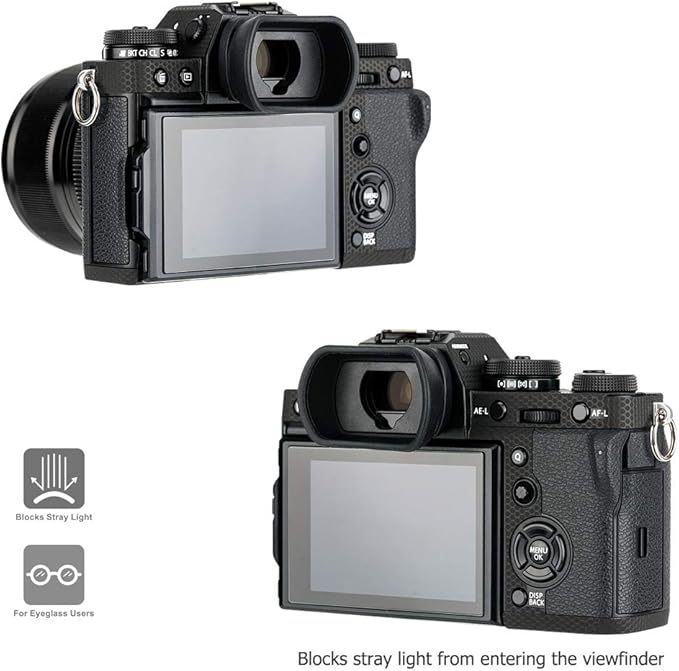 Kiwifotos Long Soft Viewfinder Eyecup Eyepiece for Fuji Fujifilm X-T5 X-T4 X-T3 X-T2 X-T1 X-H1 X-H2 X-H2S XT5 XT4 XT3 XT2 GFX 50S II GFX100S GFX100 Camera,Replace Fujifilm EC-XT L,EC-GFX,EC-XHW Eyecup